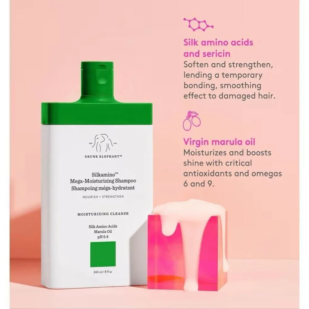 DRUNK ELEPHANT  - NWT - Silkamino Mega-Moisturizing Shampoo, 240 ml / 8 fl oz.
